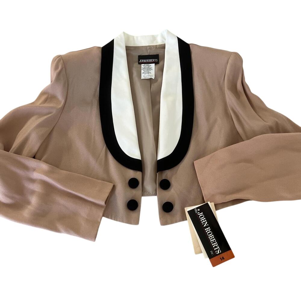 John Roberts Vintage Cropped Jacket Woman Size 14 90's Y2K Office Professional